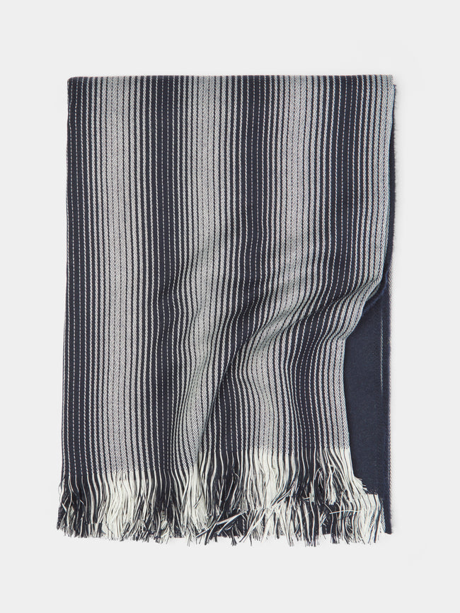 Johnstons of Elgin - Merino Wool Striped Blanket -  - ABASK - 