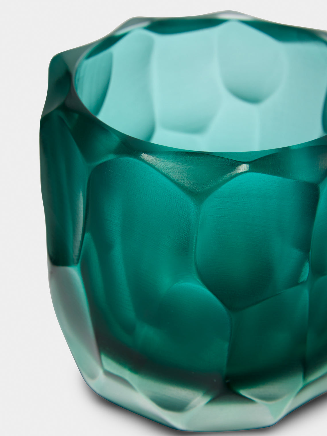 Micheluzzi Glass - Rullo Acqua Hand-Blown Murano Glass Vase - Teal - ABASK