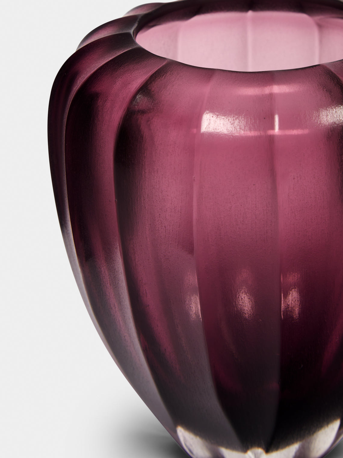 Micheluzzi Glass - Goccia Ametista Hand-Blown Murano Glass Vase - Purple - ABASK