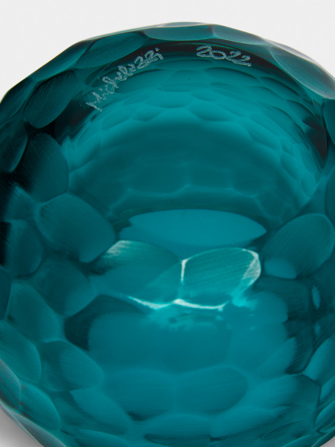 Micheluzzi Glass - Bocia Acqua Hand-BlownMurano Glass Vase - Teal - ABASK