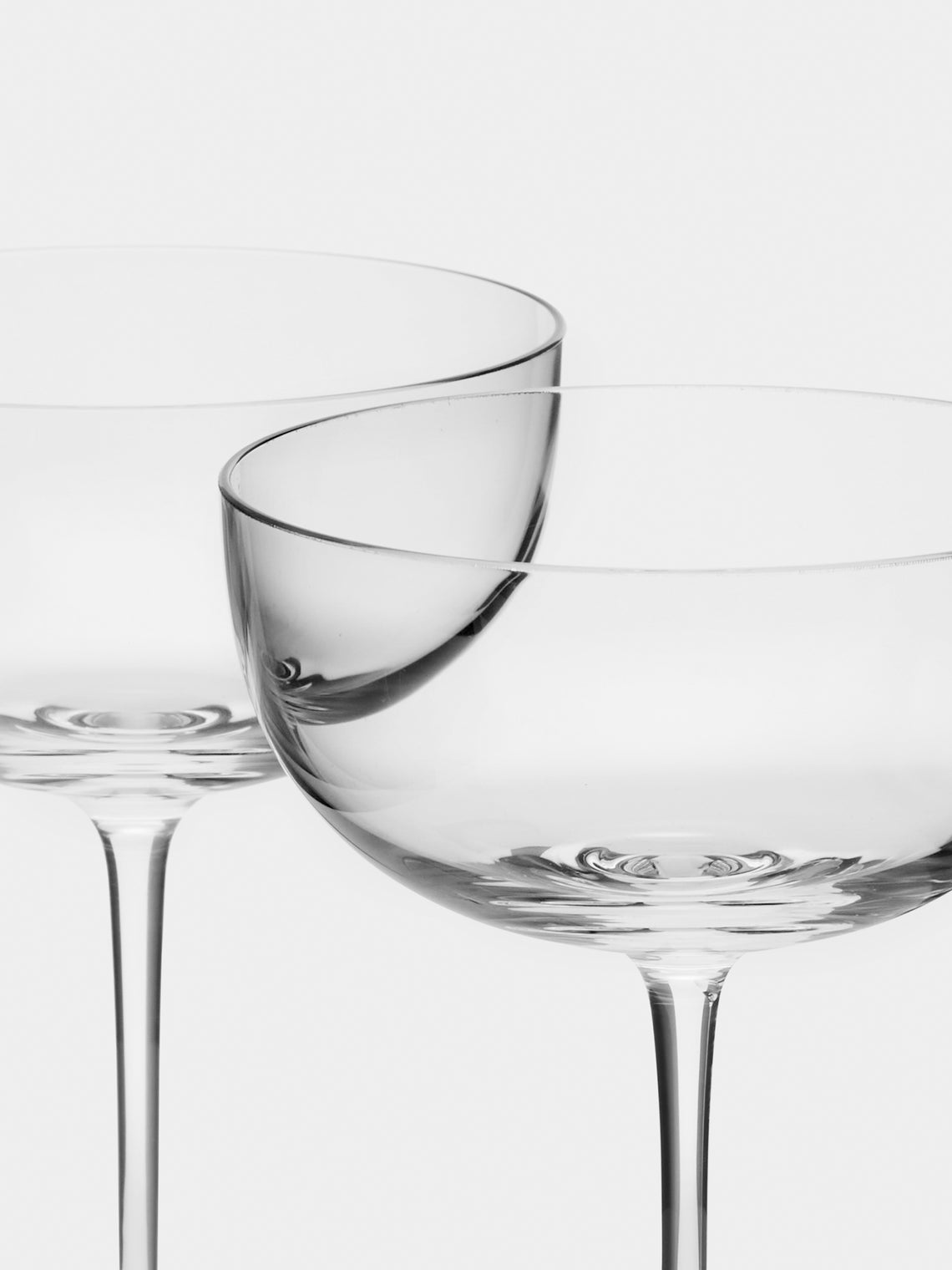 Richard Brendon - Hand-Blown Crystal Champagne Coupes (Set of 2) - Clear - ABASK