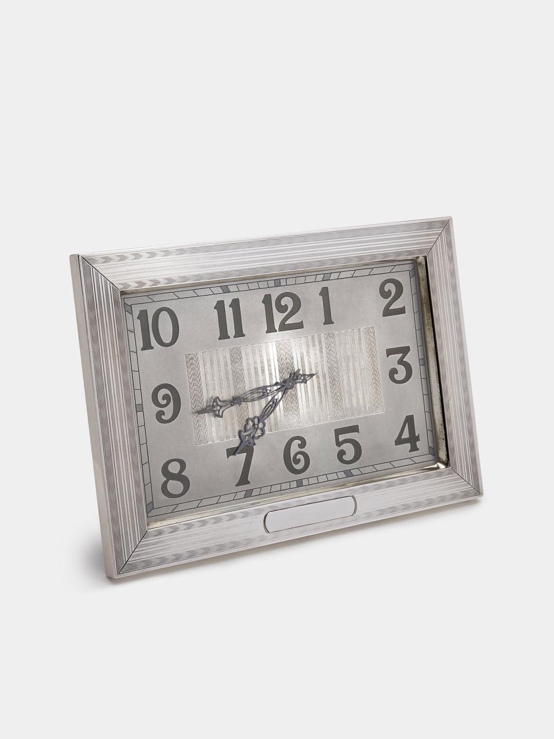 Antique and Vintage - 1920 Art Déco Sterling Silver Framed 8-Day Clock - Silver - ABASK