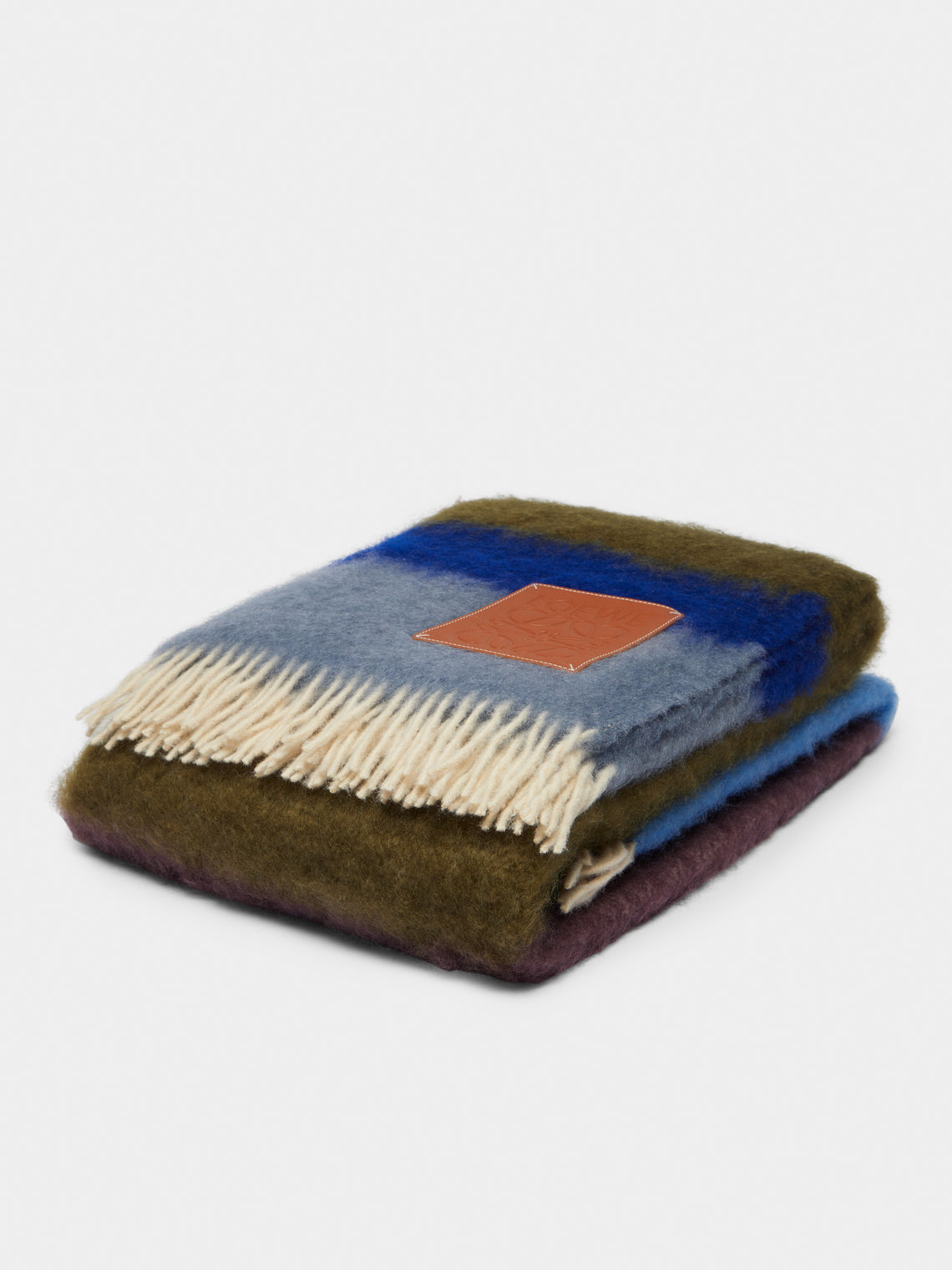 Loewe Home - Mohair Striped Blanket - Blue - ABASK