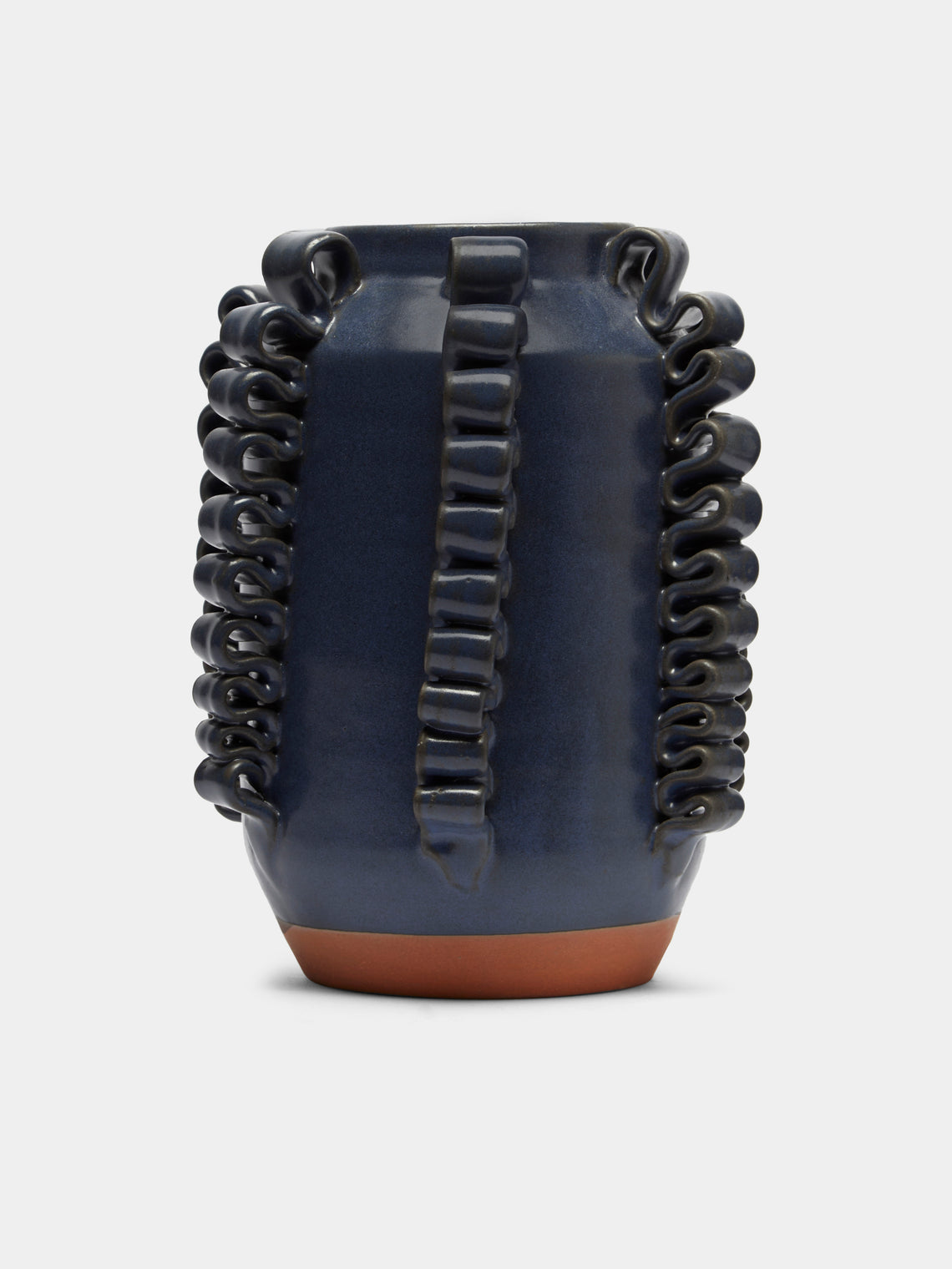 Perla Valtierra - Lola Hand-Glazed Ceramic Medium Vase - Blue - ABASK