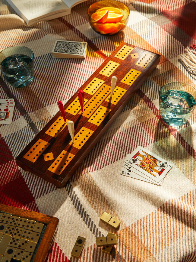 Antique and Vintage - Mid Century Mahogany Cribbage Board -  - ABASK