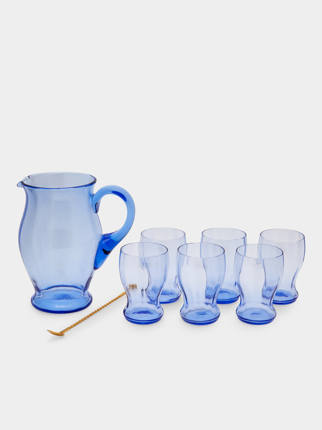 Antique and Vintage - 1940s Whitefriars Cocktail Jug and Tumblers (Set of 6) -  - ABASK - 