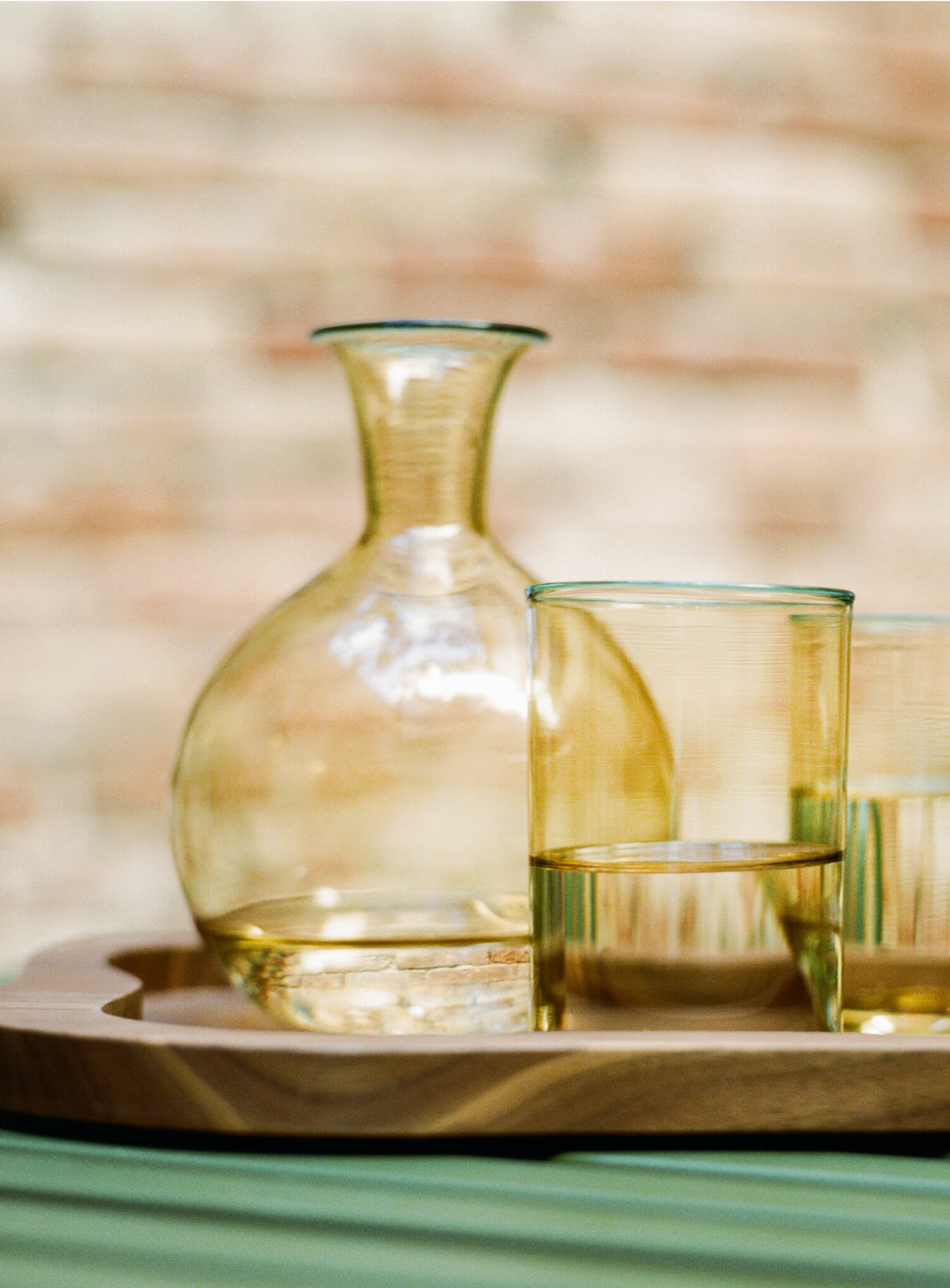Yellow Wine Carafe by Yali Glass