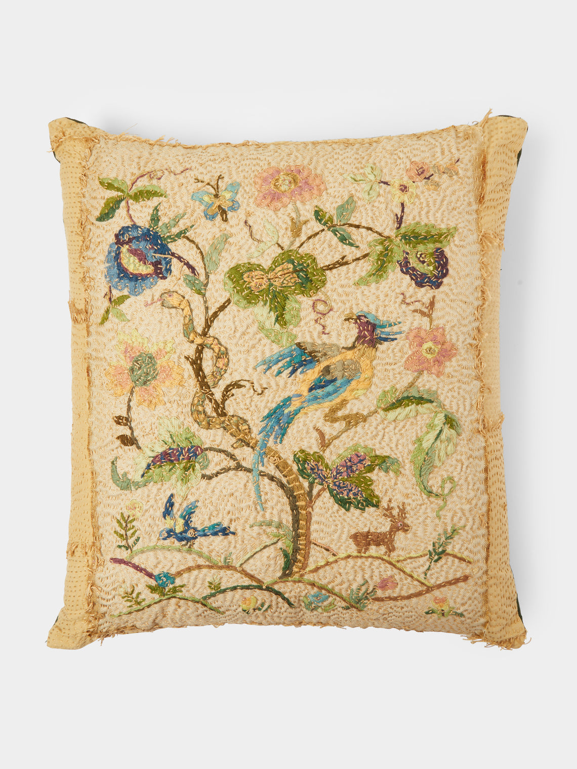 By Walid - 19th-Century Tree of Life Needlepoint Wool Cushion -  - ABASK - 