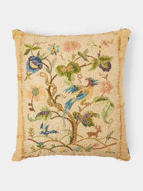 By Walid - 19th-Century Tree of Life Needlepoint Wool Cushion -  - ABASK - 