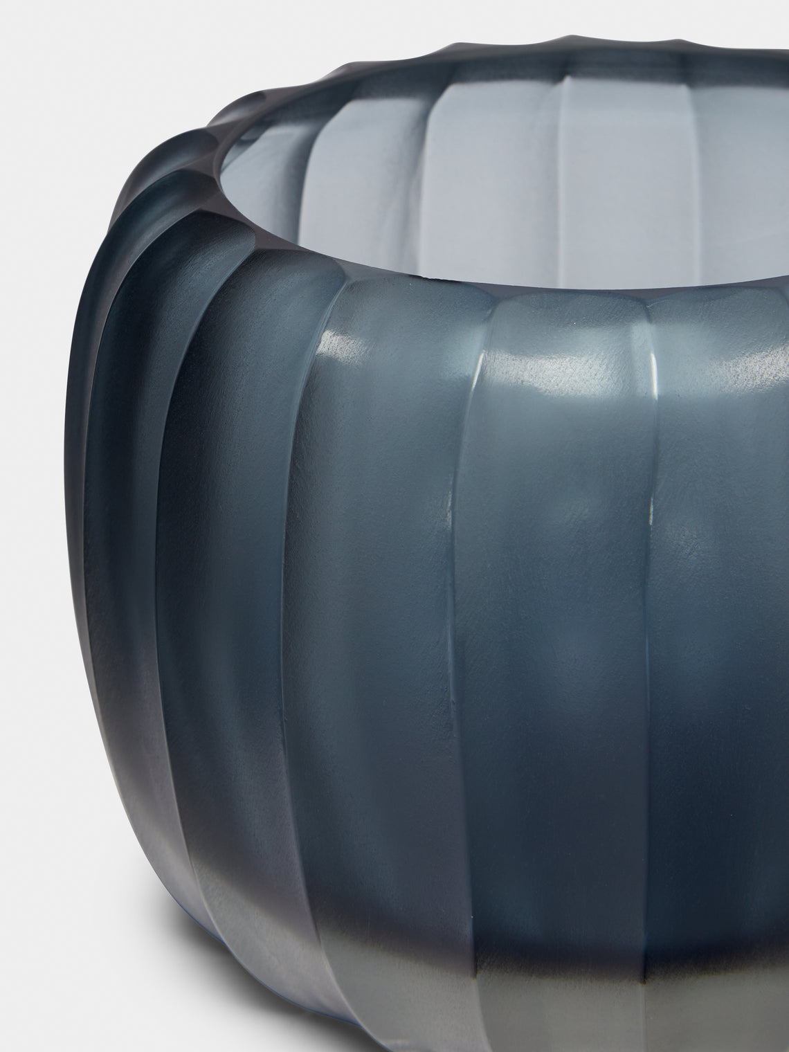 Micheluzzi Glass - Pozzo Oceano Hand-Blown Murano Glass Vase - Blue - ABASK