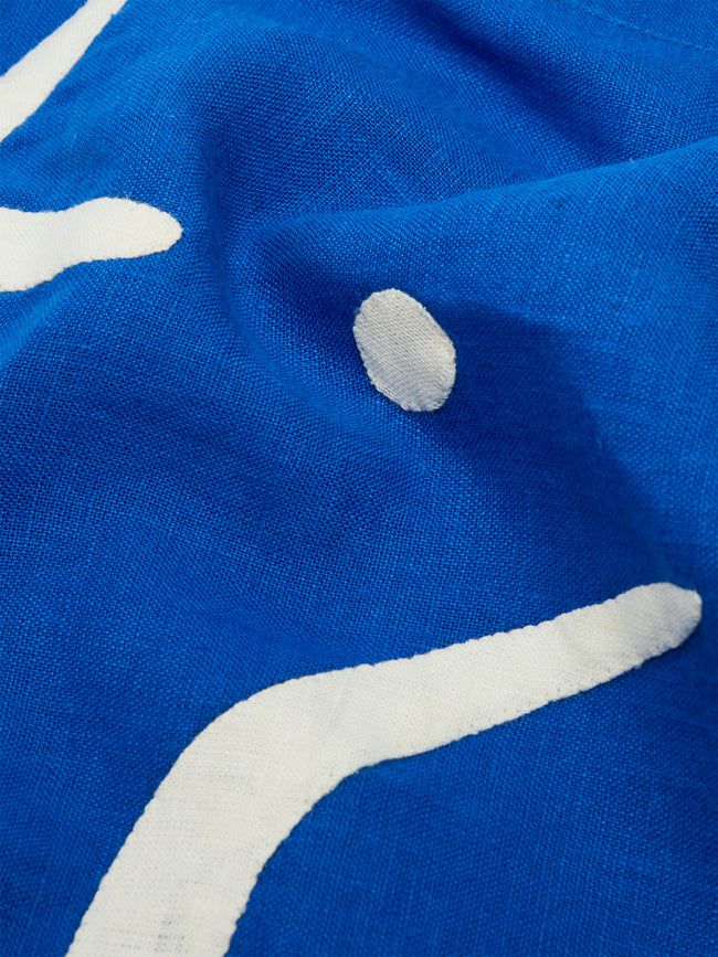 Malaika - Cosmic Hand-Embroidered Linen Rectangular Tablecloth -  - ABASK