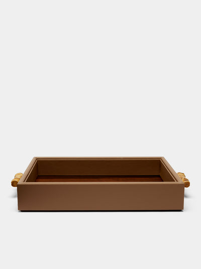 Lorenzi Milano - Bamboo and Leather Tray -  - ABASK - 