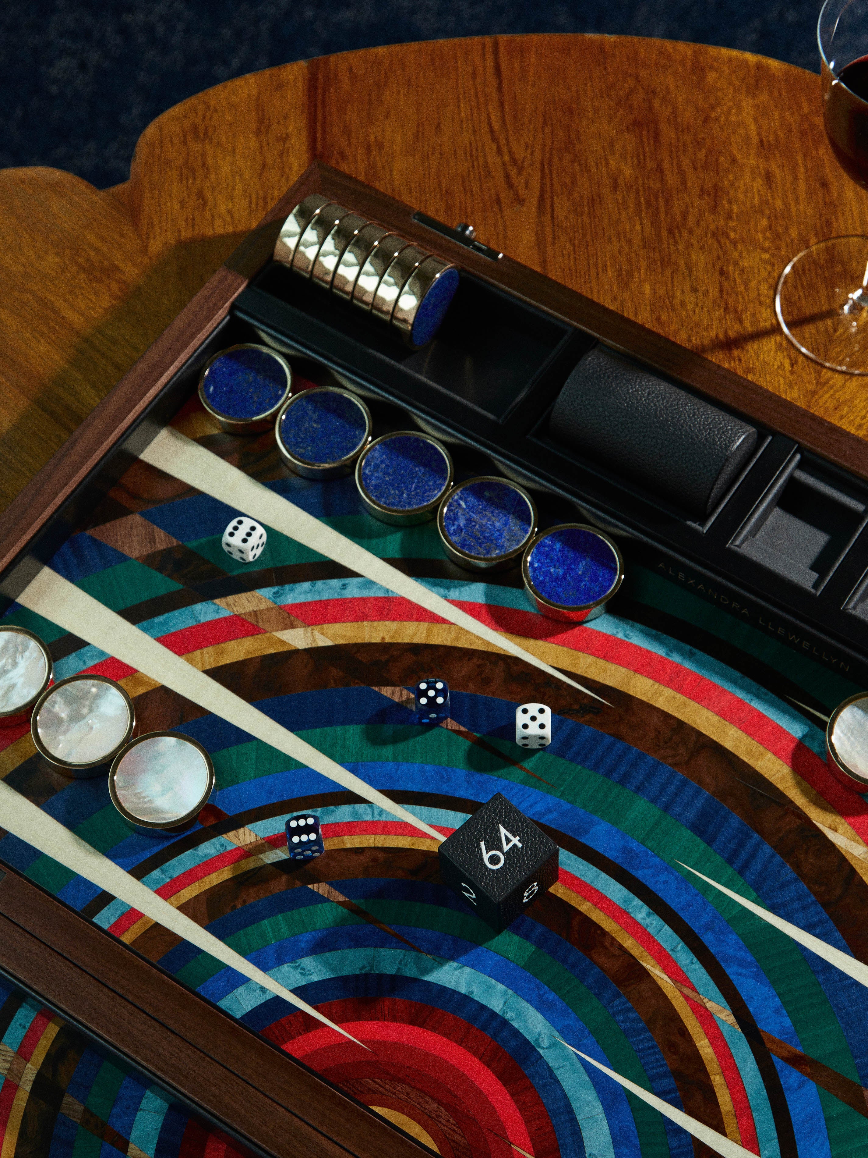 Vortex Marquetry Tournament Backgammon Set