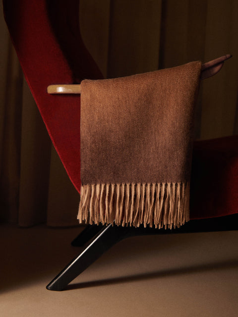Begg x Co - Ombre Cashmere Blanket - Brown - ABASK