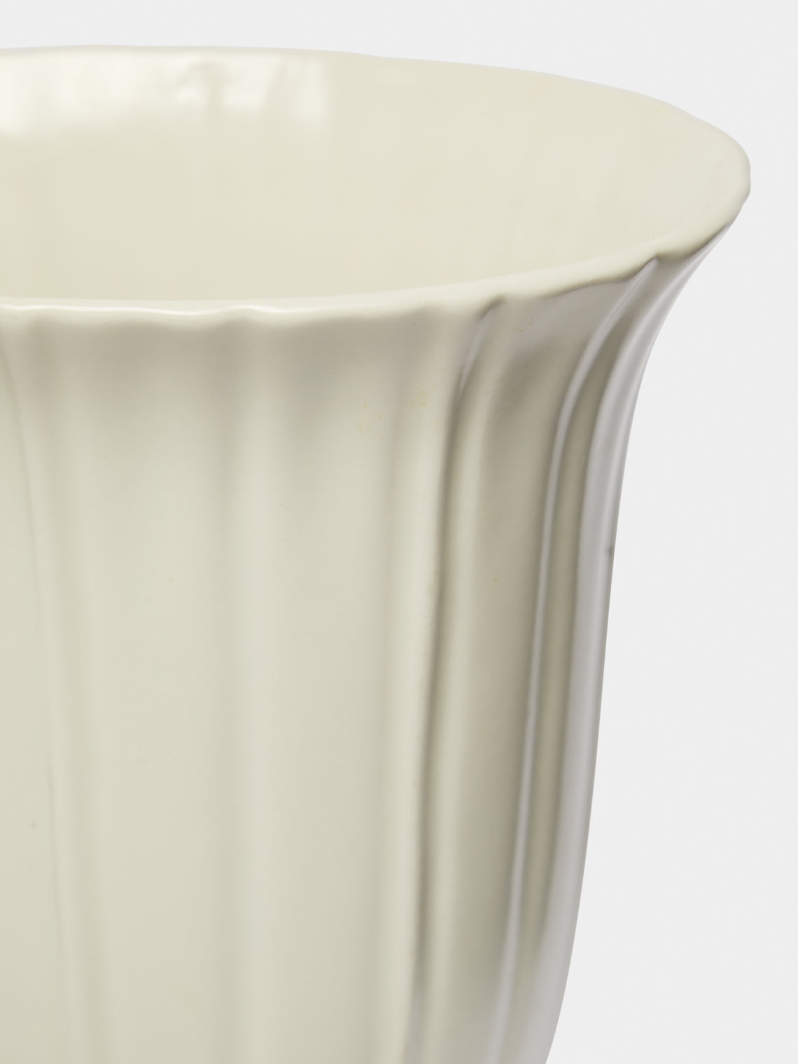 Antique and Vintage - 1930-1940 Tall Ceramic Vase - White - ABASK