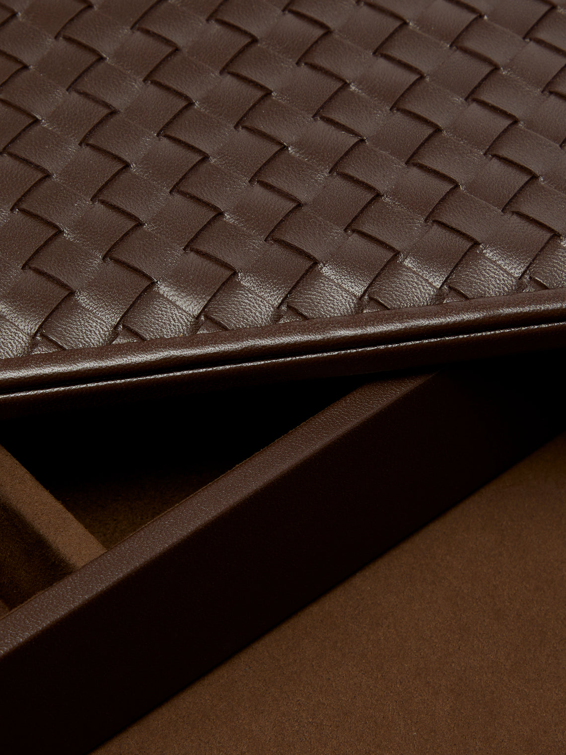 Riviere - Woven Leather Desk Set - Brown - ABASK