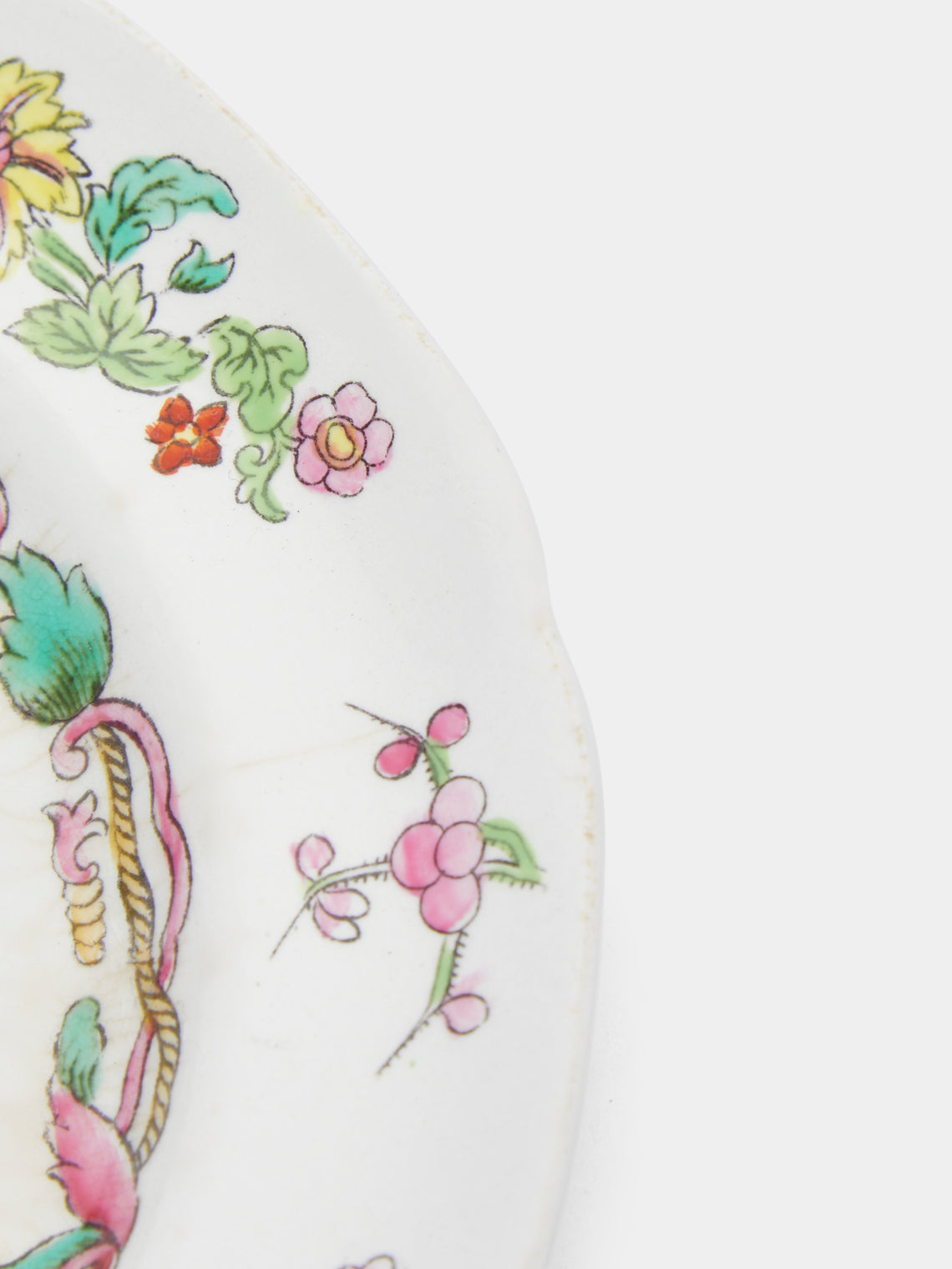 Antique and Vintage - 1900s Spode Flower Bone China Plate (Set of 10) - Multiple - ABASK