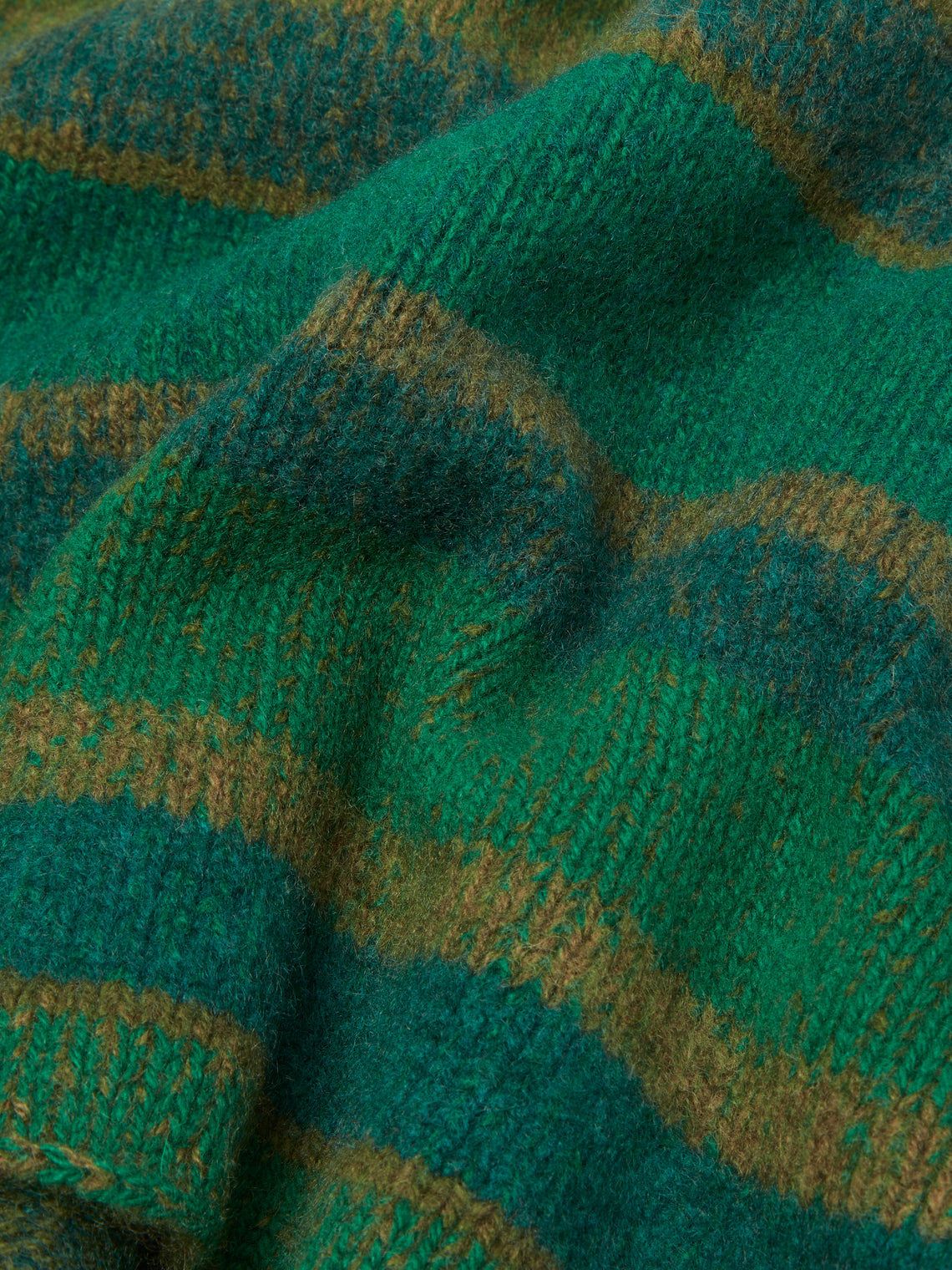 The Elder Statesman - Stripe Super Soft Cashmere Blanket - Green - ABASK