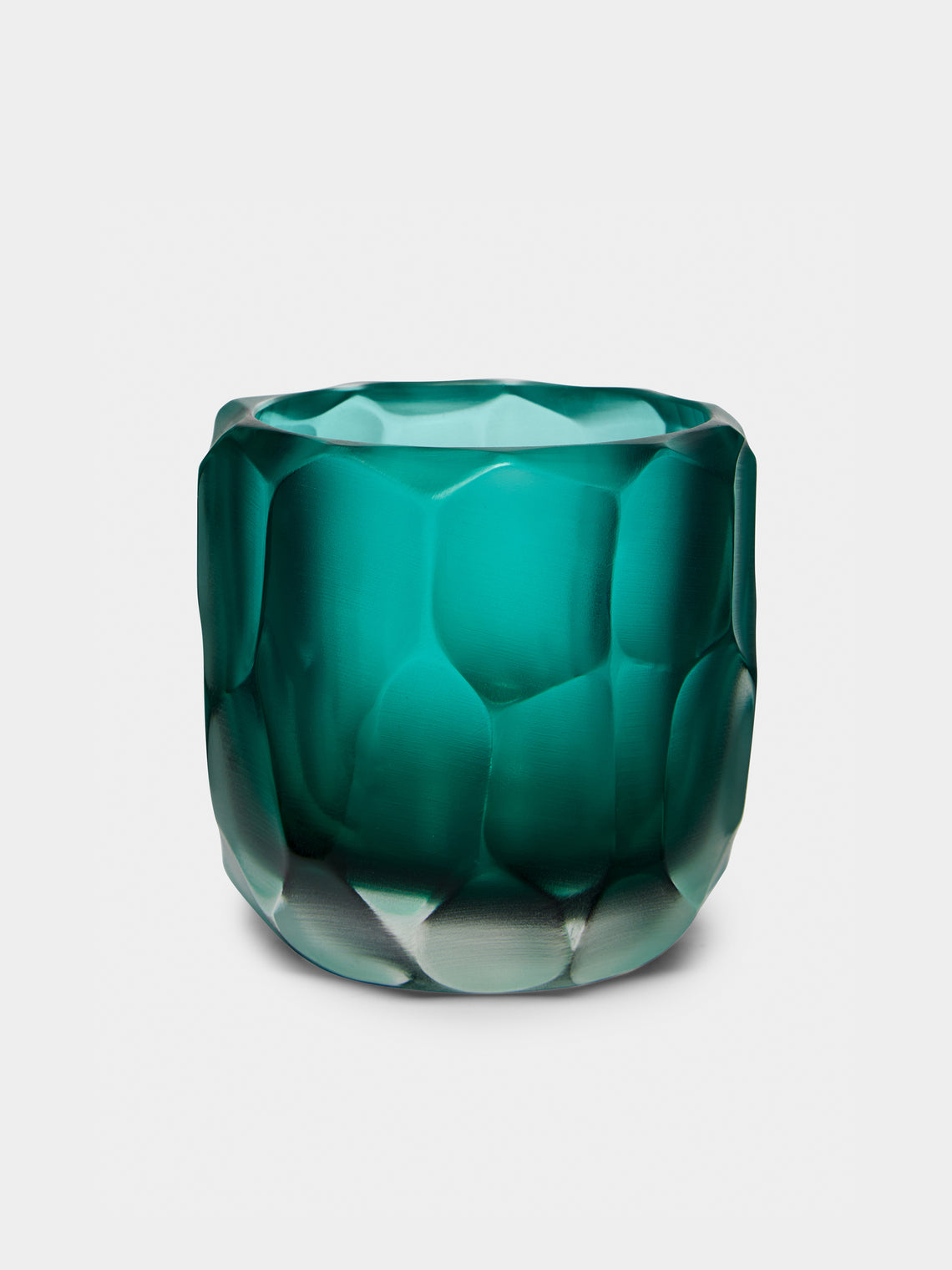 Micheluzzi Glass - Rullo Acqua Hand-Blown Murano Glass Vase - Teal - ABASK - 