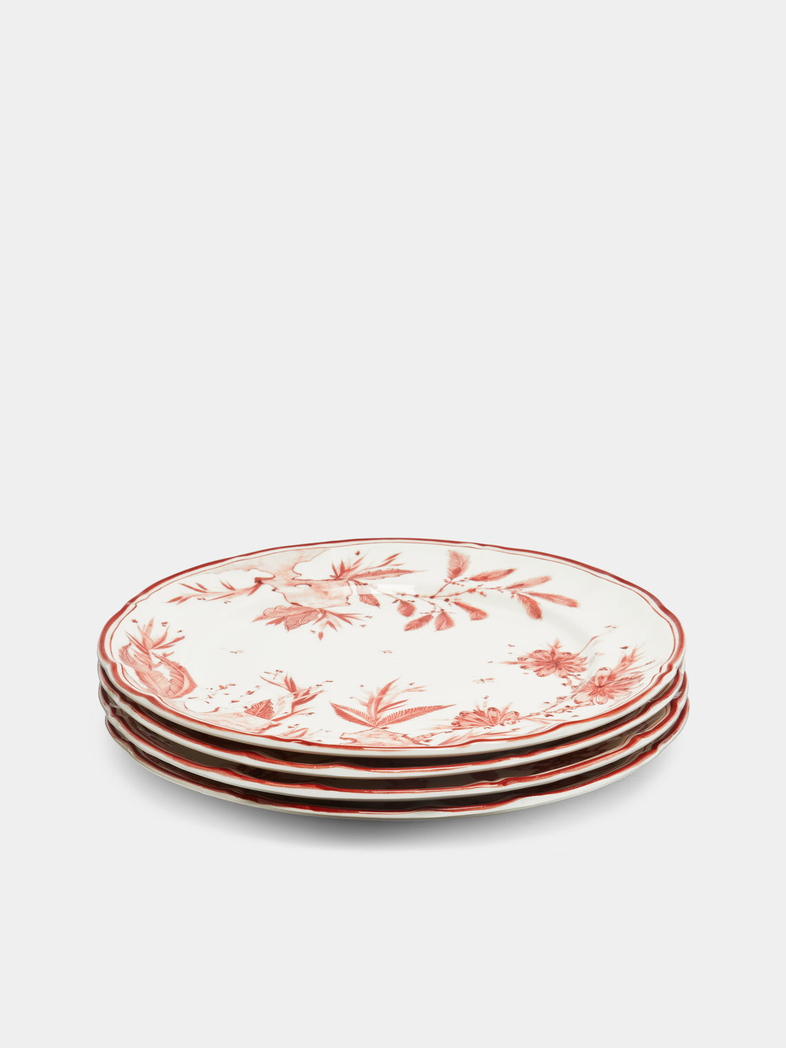 Laboratorio Paravicini - Rocaille Ceramic Dinner Plates (Set of 4) - Red - ABASK