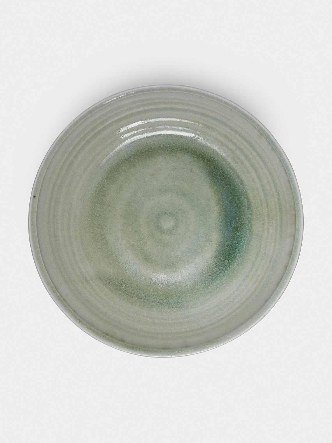 Ingot Objects - Hand-Glazed Porcelain Large Serving Bowl - Green - ABASK