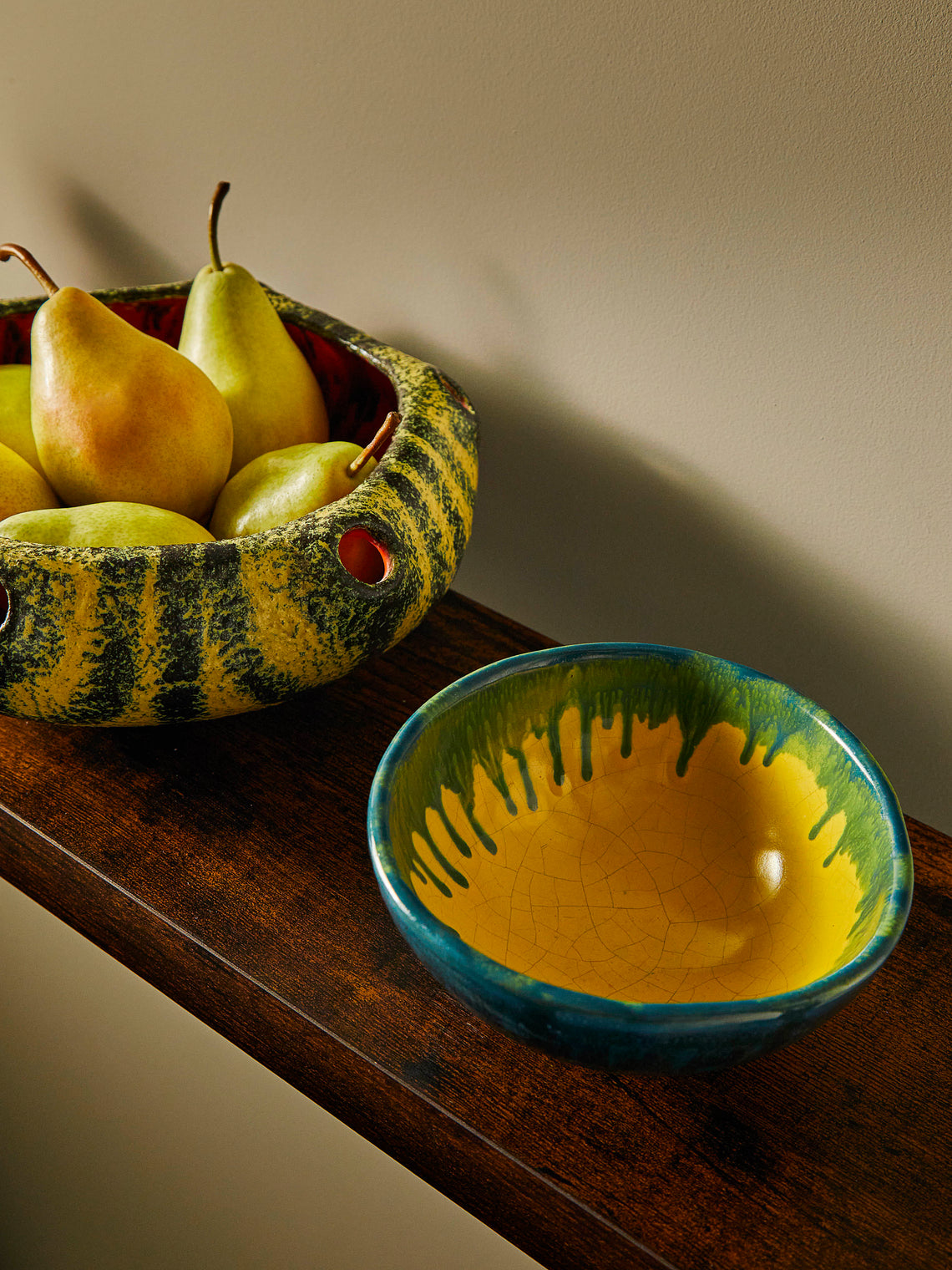 Antique and Vintage - 1950s-1970s Fat Lava Ceramic Bowl - Yellow - ABASK