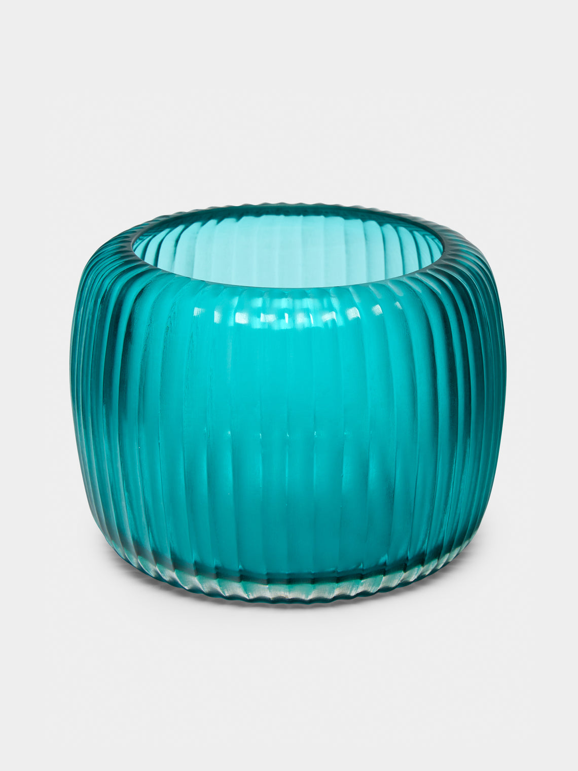 Micheluzzi Glass - Pozzo Acqua Hand-Blown Murano Glass Vase - Teal - ABASK - 