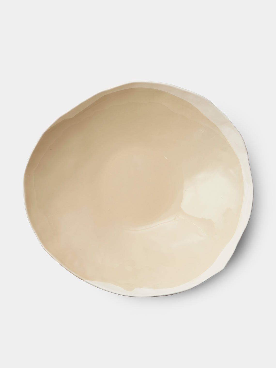 Pottery & Poetry - Hand-Glazed Porcelain Salad Bowl - Beige - ABASK