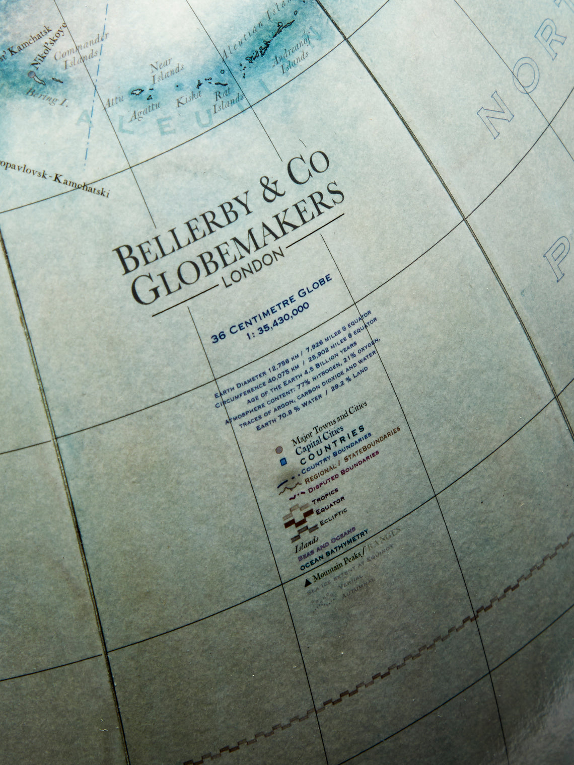 Bellerby & Co - The Livingstone Desktop Globe (36cm) - Blue - ABASK