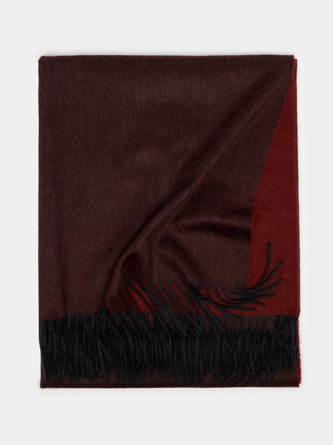 Begg x Co - Arran Cashmere Reversible Blanket - Burgundy - ABASK - 