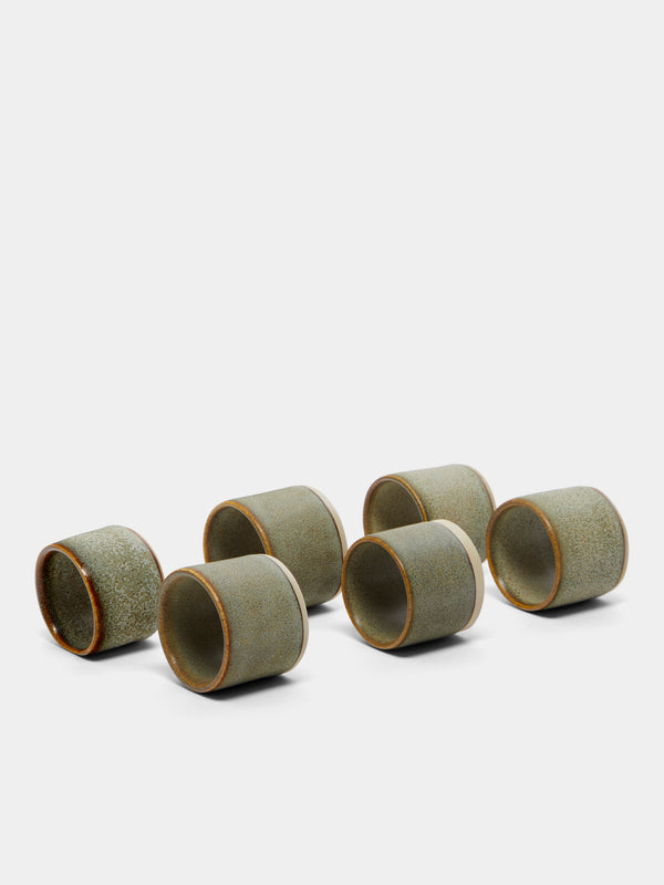 Mervyn Gers Ceramics - Hand-Glazed Ceramic Napkin Rings (Set of 6) -  - ABASK