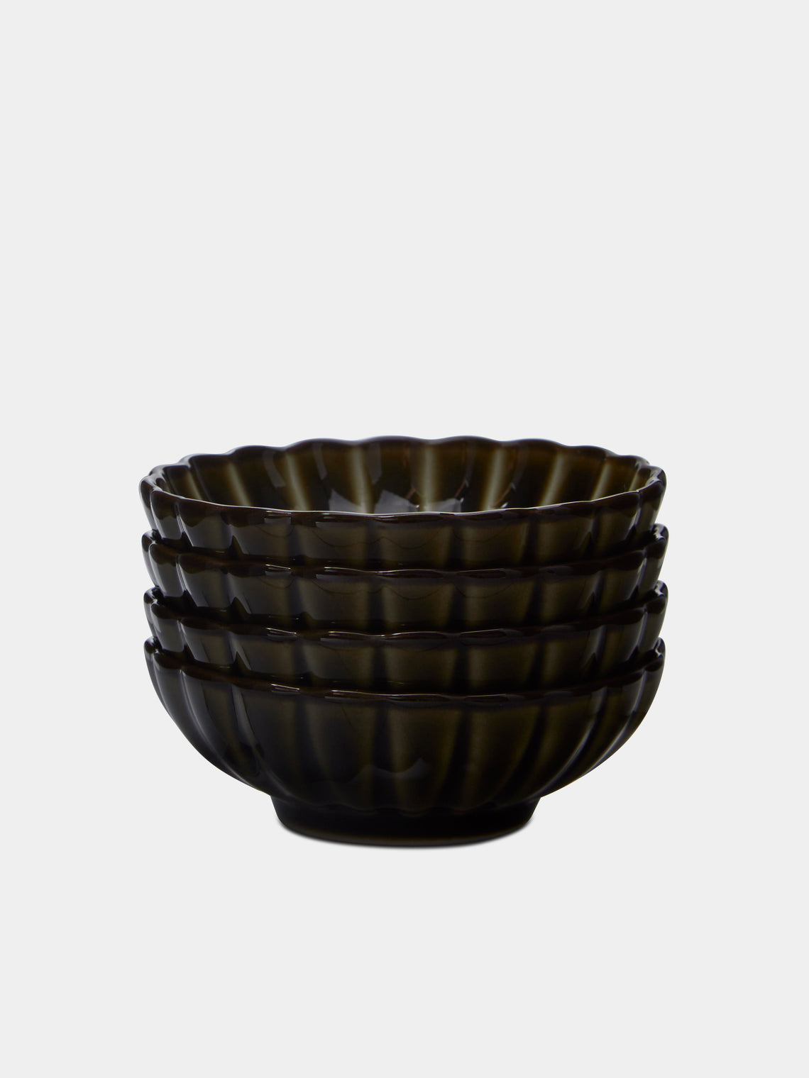 Kaneko Kohyo - Giyaman Urushi Ceramic Condiment Bowls (Set of 4) - Green - ABASK