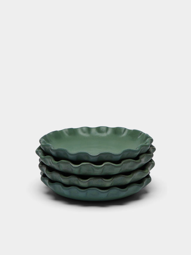 Perla Valtierra - Hand-Glazed Ceramic Dessert Plates (Set of 4) -  - ABASK