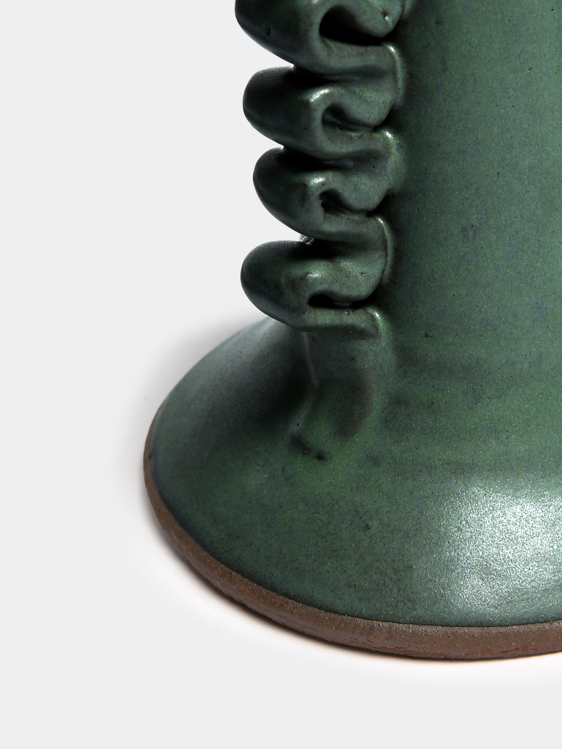 Perla Valtierra - Ribete Hand-Glazed Ceramic Small Candle Holder - Green - ABASK