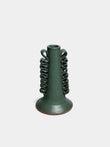 Perla Valtierra - Ribete Hand-Glazed Ceramic Small Candle Holder - Green - ABASK - 