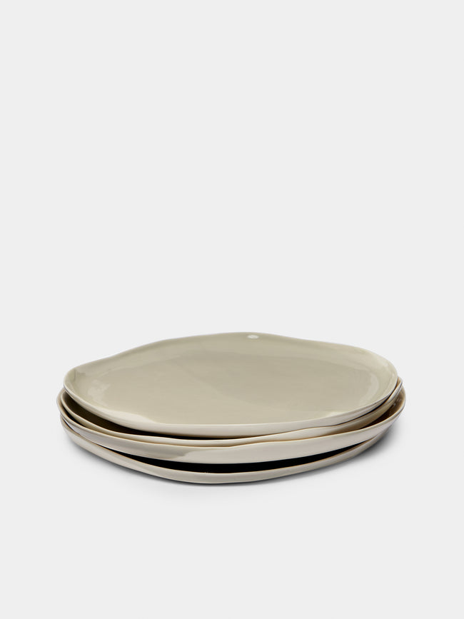 Pottery & Poetry - Hand-Glazed Porcelain Dinner Plates (Set of 4) -  - ABASK