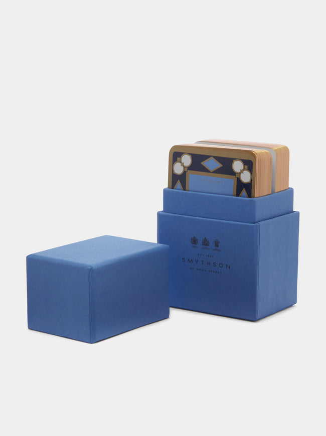 Smythson - Panama Leather Playing Cards Set - Blue - ABASK - 