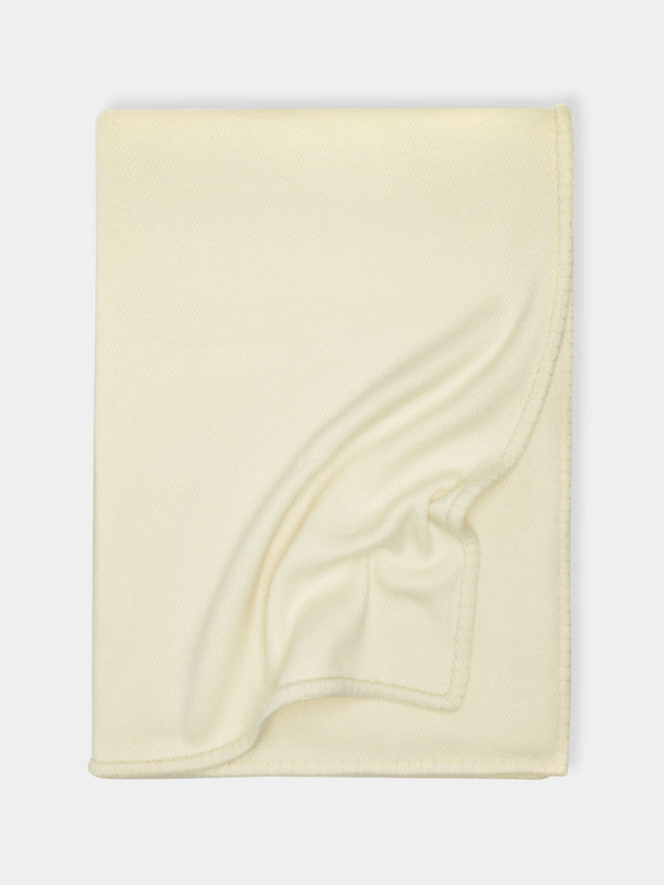 Rose Uniacke - Hand-Dyed Cashmere Large Blanket - Cream - ABASK - 