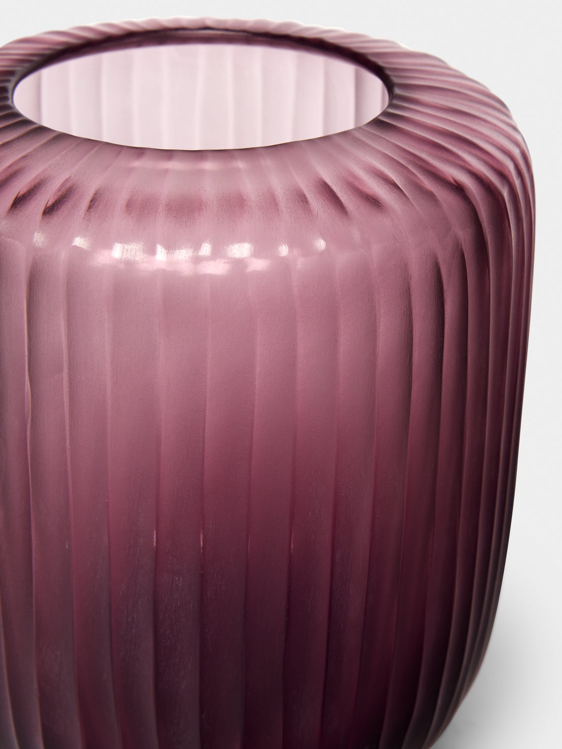 Micheluzzi Glass - Rullo Ametista Hand-Blown Murano Glass Vase - Purple - ABASK