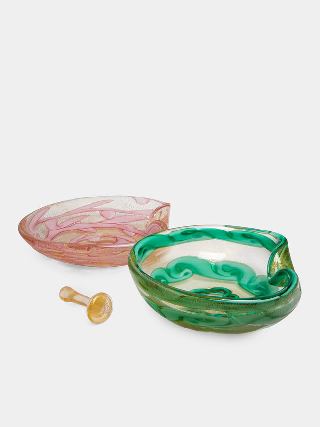 Antique and Vintage - 1950s Ercole Barovier Murano Glass Bowl (Set of 2) - Green - ABASK - 