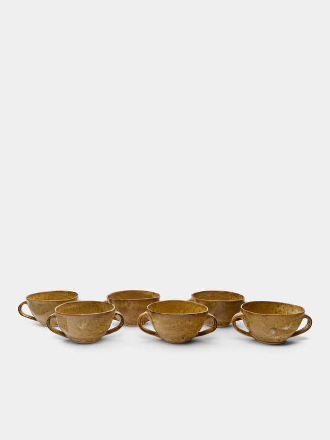 Mervyn Gers Ceramics - Hand-Glazed Ceramic Handled Soup Bowls (Set of 6) -  - ABASK