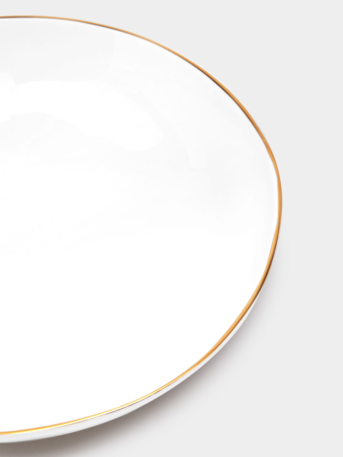 Feldspar - Hand-Painted 24ct Gold and Bone China Pasta Bowls (Set of 4) - White - ABASK