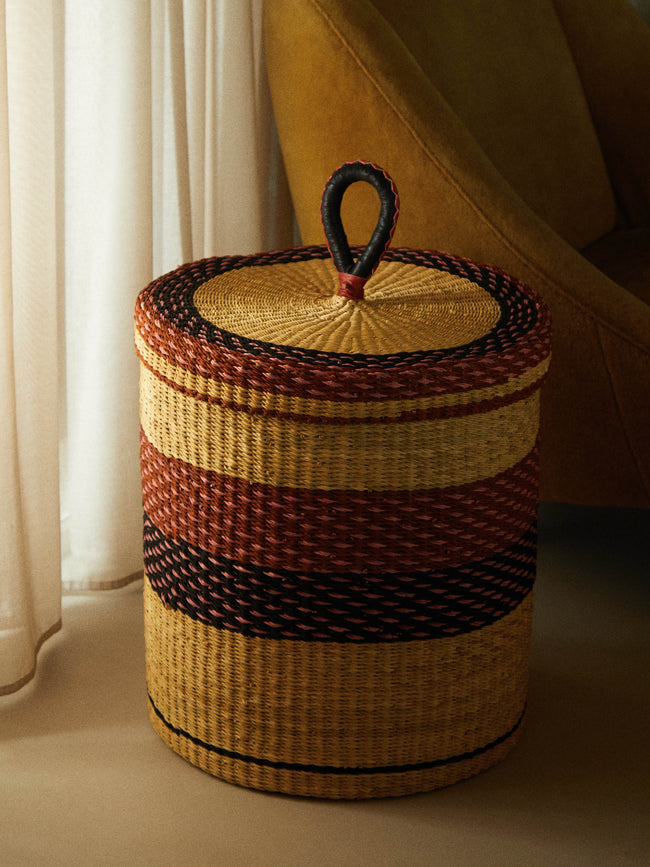 Baba Tree - Handwoven Elephant Grass Lidded Basket -  - ABASK