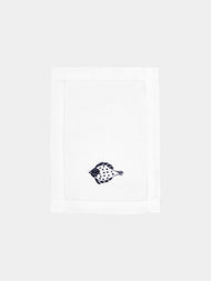 Loretta Caponi - Mendini Fish Hand-Embroidered Linen Cocktail Napkins (Set of 6) -  - ABASK - 