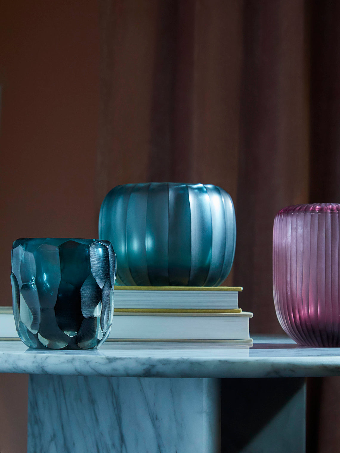 Micheluzzi Glass - Rullo Oceano Hand-Blown Murano Glass Vase - Blue - ABASK