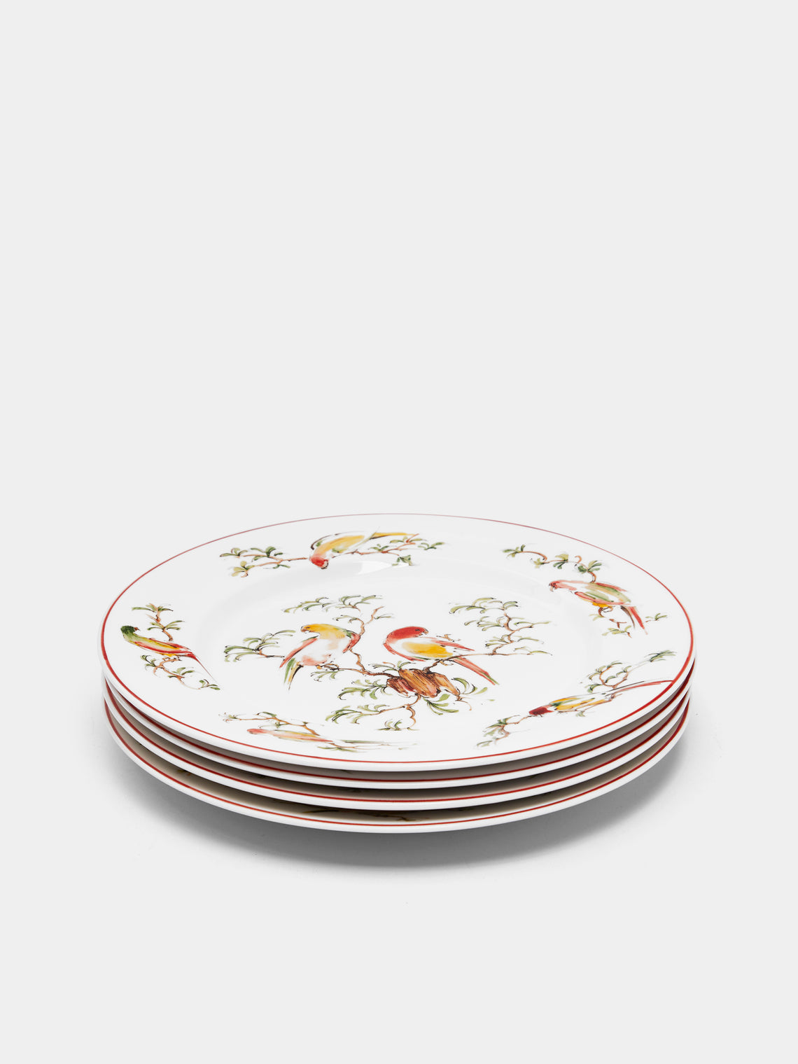Laboratorio Paravicini - Pappagallini Ceramic Dinner Plates (Set of 4) - Orange - ABASK